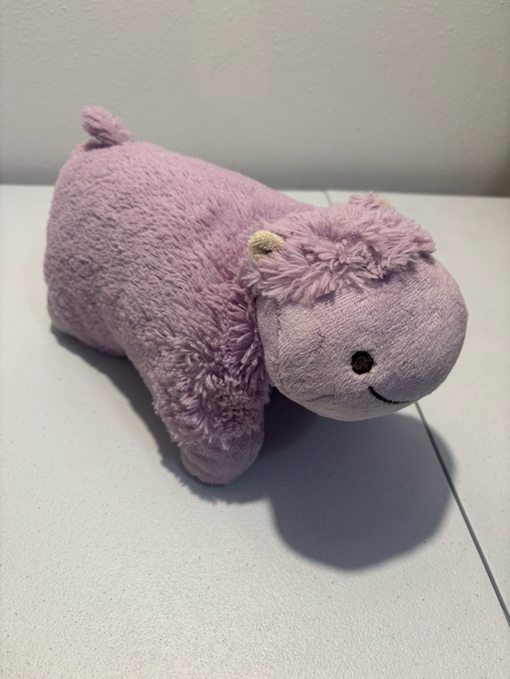 SOLD Pillow Pets Pee-Wee Purple Hippo Plush 12" Lavender Pre-Owned